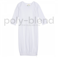 *Sublimation Blanks* Blank Unisex Long Sleeve Infant Gown with Hidden Zipper - Poly Blend